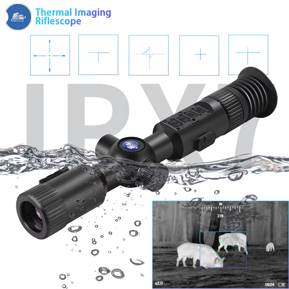 XT30 384×288 Thermal Scope Sight BDC Shotting Hunting Aim Searching Hotspot Tracking 6 Pseudo-Color Thermal Imaging Riflescopes