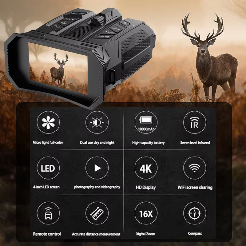 ZIYOUHU DV99 Head-Mounted 16x Zoom Night Vision Binoculars Infrared Digital Telescope Camera Binoculars For Hunting