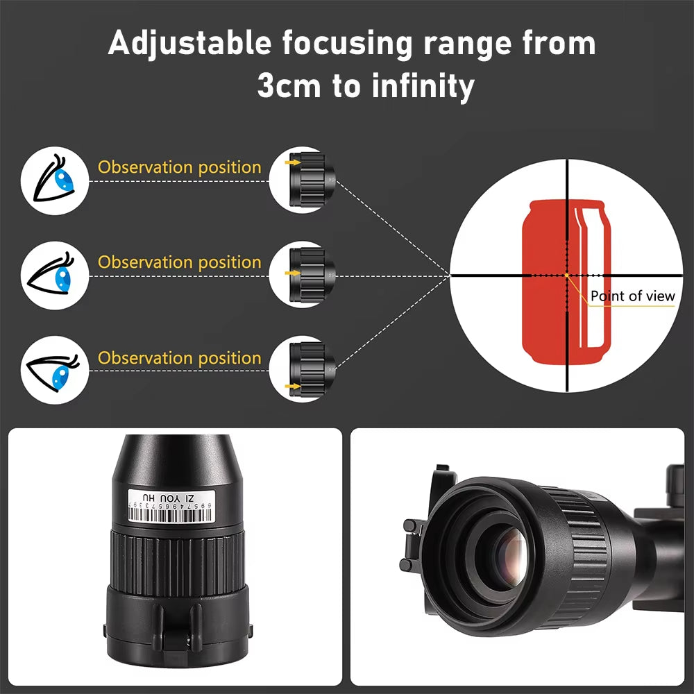 NV003 Night Vision Scope Infrared Monocular with Crosshair for Hunting HD Video Camera Round Screen Day Night Digital Sight