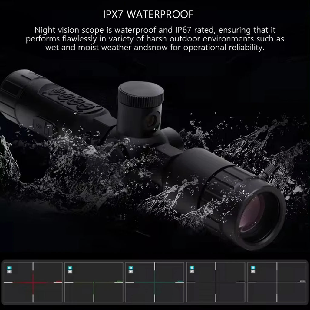 New NS40 Digital Night Vision Scope Built Gyro Tacticle Crosshair Software Ranging 1080p Video IR Camera 7-19X Hunting Monocular