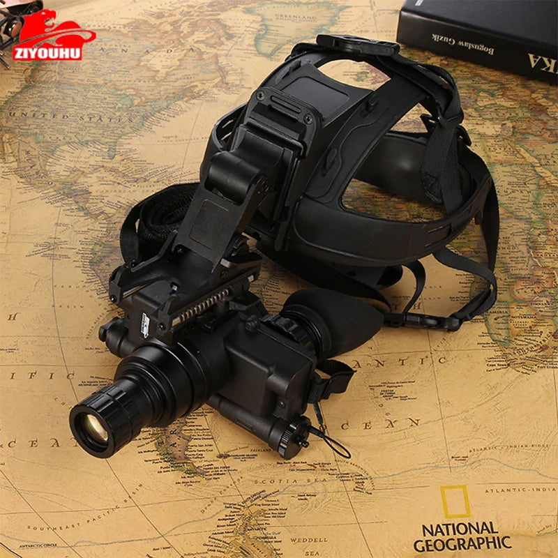 ZIYOUHU Green Low Light Night Head Mounted Gen 2+ Image Intensifier Tube Night Vision Device Outdoor Tactical Hunting Binoculars
