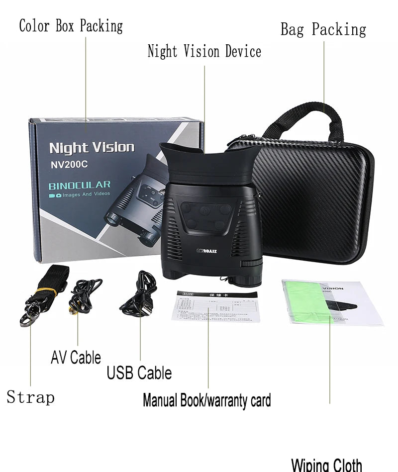 ZIYOUHU HD Dynamic Widescreen Infrared Digital Night Vision Goggles Multi-function Photography Camera Night Hunting Snap Device