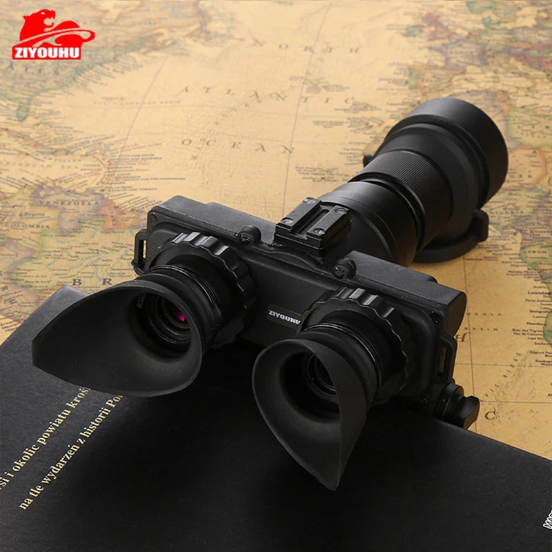 ZIYOUHU Green Low Light Night Head Mounted Gen 2+ Image Intensifier Tube Night Vision Device Outdoor Tactical Hunting Binoculars