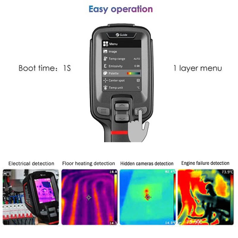 Entry-level Thermal Imaging Camera, Single Spot Infrared Thermometers for Electrical System Temperature Inspections Thermography