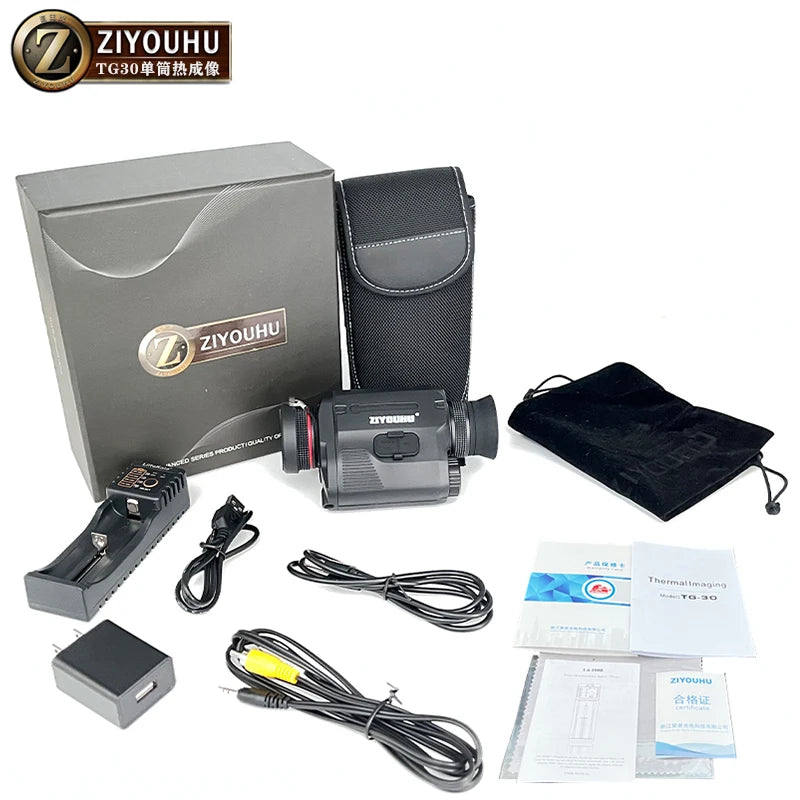 Handheld Pocket Pseudo-color Hot Imaging Caliper Ranging Hotspot Tracking Cross Cursor Hunting Tacticle IR Thermal Monocular