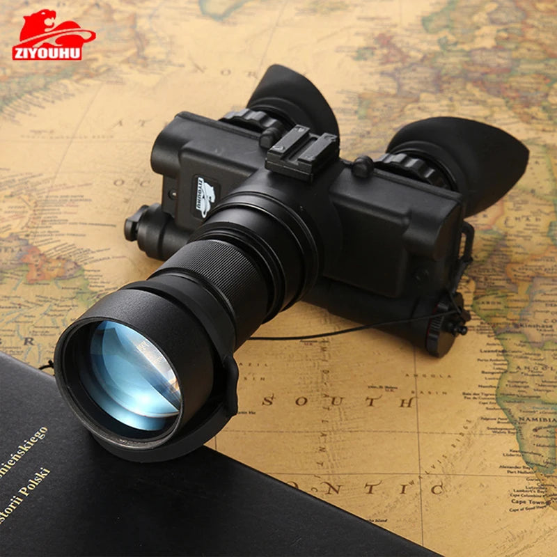 ZIYOUHU Green Low Light Night Head Mounted Gen 2+ Image Intensifier Tube Night Vision Device Outdoor Tactical Hunting Binoculars