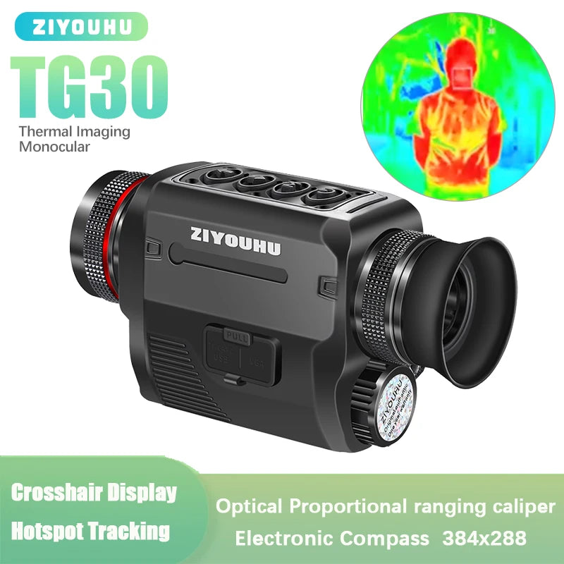 ZIYOUHU Infrared Thermal Imaging Monocular for Hunting 384×288 Hotspot Tracking Pseudo Color Heat TG30 Handheld Thermal Cameras