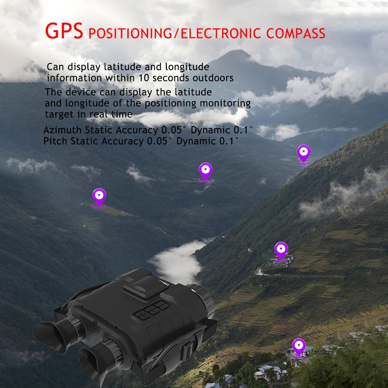 Thermal Imagery Binoculars with Rangefinder LRF Electronic Compass Heat Fusion Imaging 2000m Long Detection Range Video Records