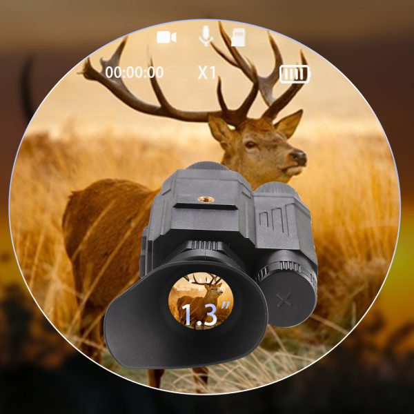 IR Head Mounted Night Vision Helmet Monocular Digital 1080P HD Video Camera Large Field of View for Hunting Day Night Dual Use