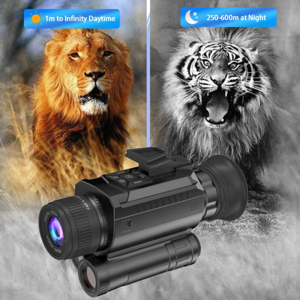 Z9005 Newest HD Digital Night Vision Monocular 8X Zoom 1.28″ Round Screen Tacticle Flashlight Infrared Video Camera for Hunting