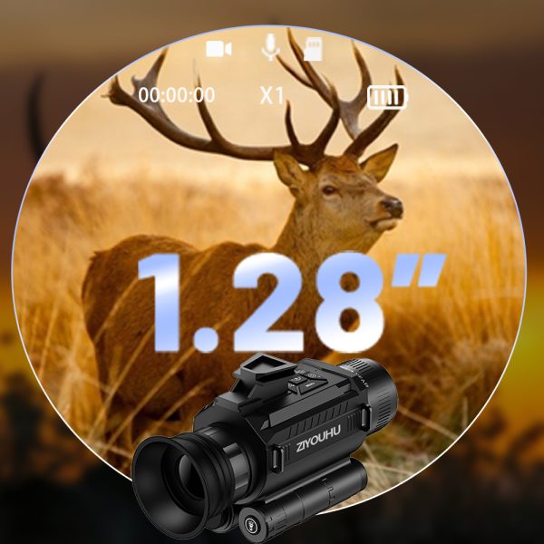 Z9005 Newest HD Digital Night Vision Monocular 8X Zoom 1.28″ Round Screen Tacticle Flashlight Infrared Video Camera for Hunting