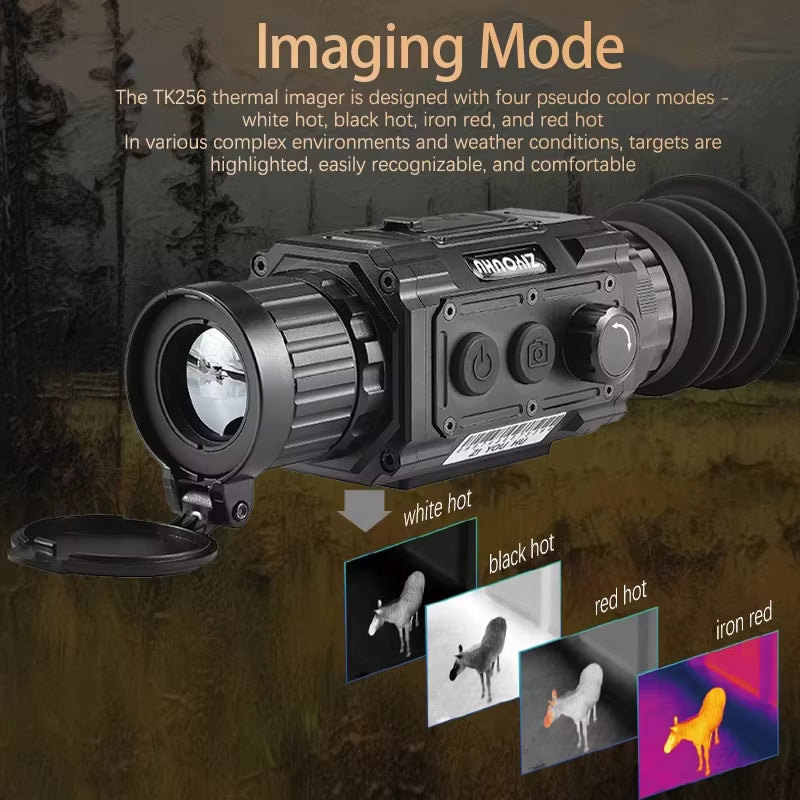 TK256 Thermal Imaging Scope for Hunting Target Search 256*192 25mm Thermal Monocular Video Records Cross Cursor Sighting Adjust