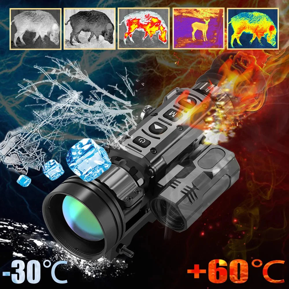 AH35/50L Thermal Imaging Sight Scope IP67 Waterproof Laser Ranging Pseudo-Color Heat Monocular Camcorder Hunting Aiming Thermographic