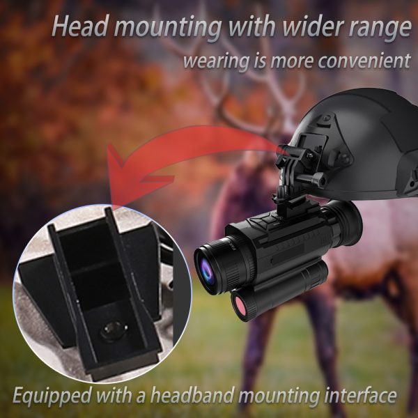 Z9005 Newest HD Digital Night Vision Monocular 8X Zoom 1.28″ Round Screen Tacticle Flashlight Infrared Video Camera for Hunting