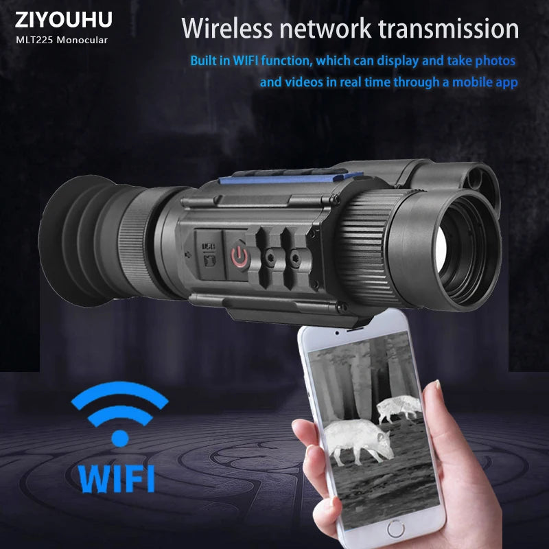 MLT225-LRF Thermal Monocular Built-in Real Time Ranging Ballistic Caculation WIFI Long Range Hot Detection Hunting Thermal Scope