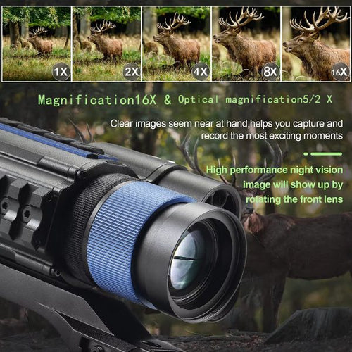 MLT450 Digital Monocular HD 2K Night Vision Scope Built-in Real Time Ranging Crosshair 16X Zoom 400m Hunting IR Night Viewer