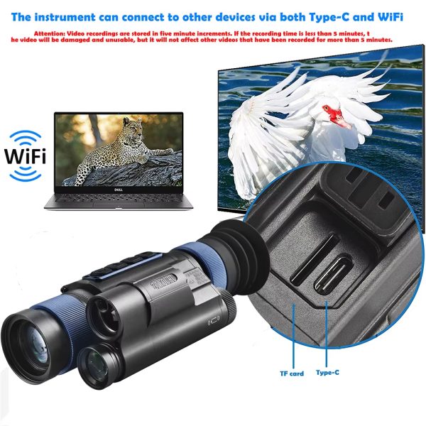 MLT450 Digital Monocular HD 2K Night Vision Scope Built-in Real Time Ranging Crosshair 16X Zoom 400m Hunting IR Night Viewer