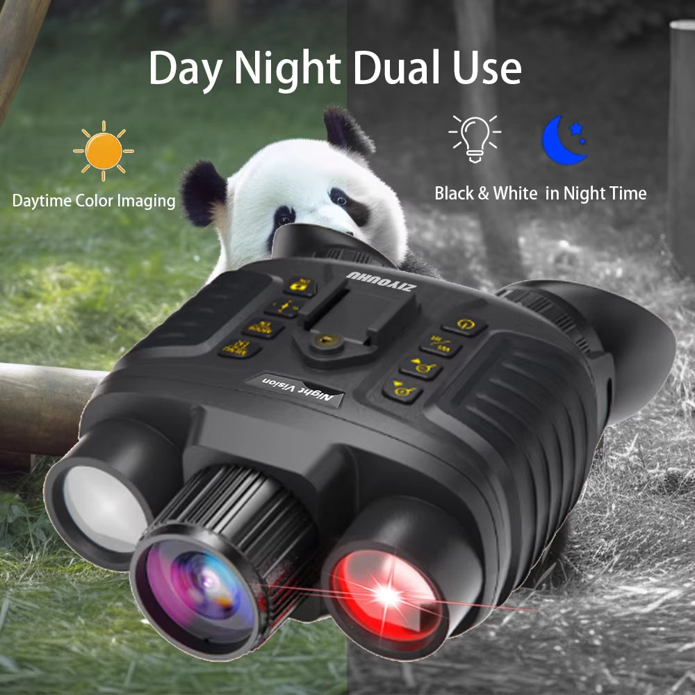 NV8360 4K FHD Full Color Night Vision Helmet Goggles Digital Binoculars Infrared & Flashlight Head Mounted Night Viewer for Hunt