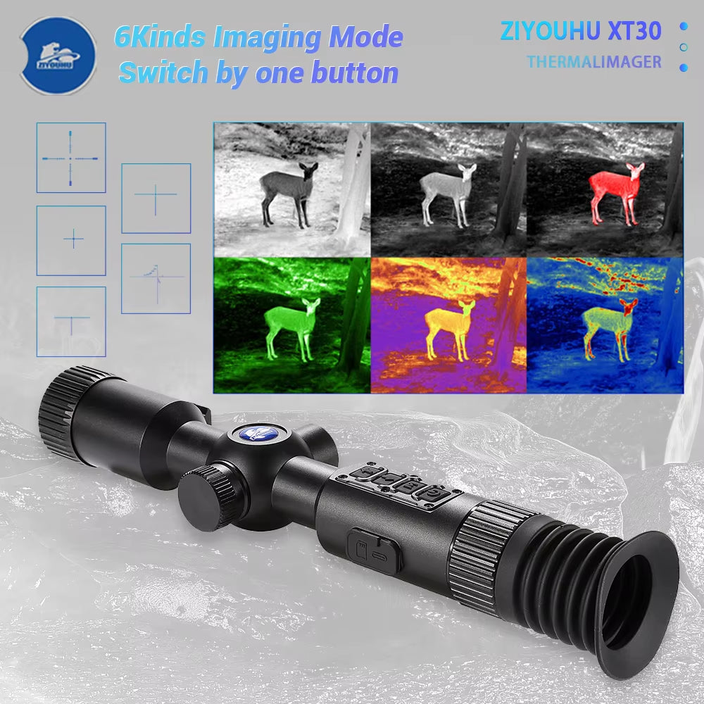 XT30 384×288 Thermal Scope Sight BDC Shotting Hunting Aim Searching Hotspot Tracking 6 Pseudo-Color Thermal Imaging Riflescopes