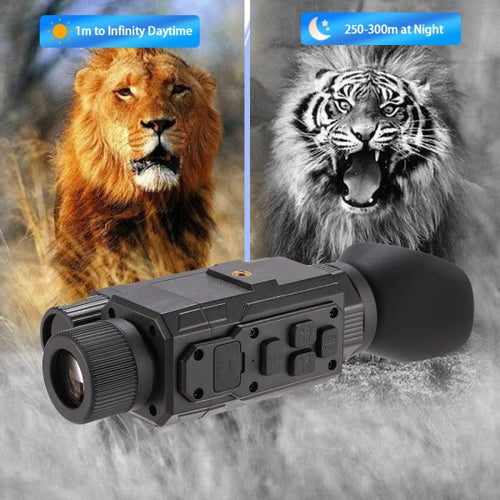 IR Head Mounted Night Vision Helmet Monocular Digital 1080P HD Video Camera Large Field of View for Hunting Day Night Dual Use